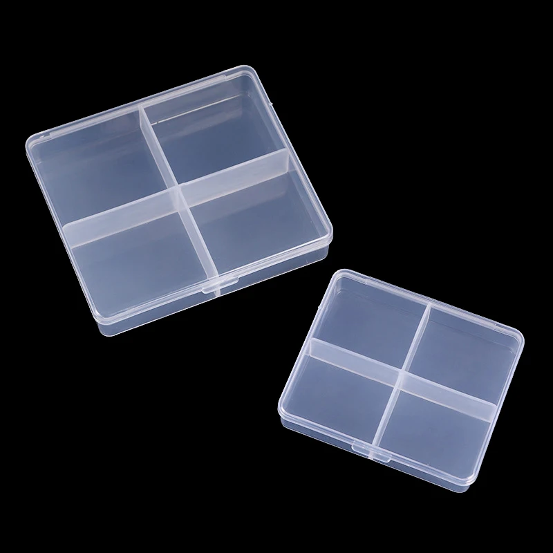 Transparent Plastic Storage Box 4 Grids Packing Box Storage Box Dustproof Strong Jewelry Beads Case Container