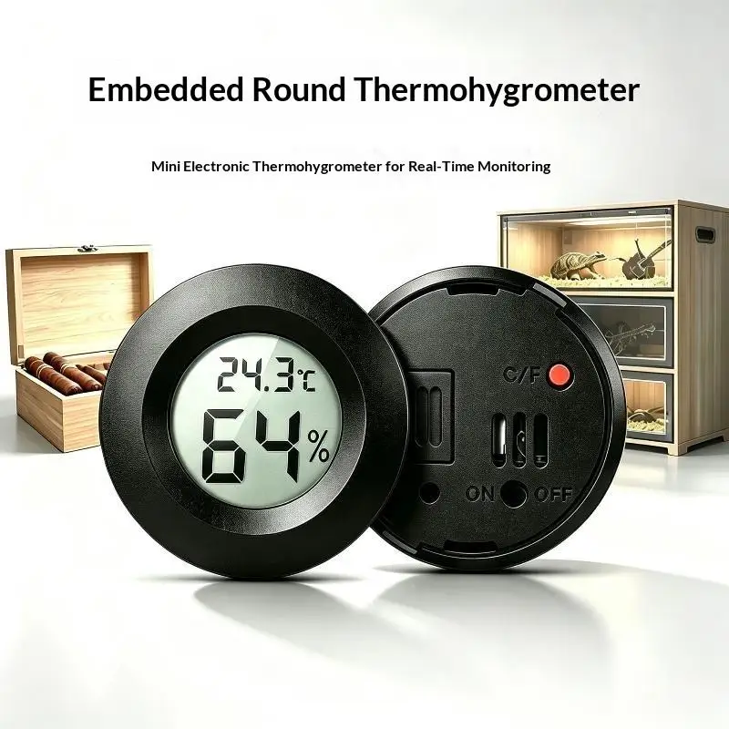 Mini Hygrometer Thermometer LCD Digital Screen Accurate Temperature Humidity Meter for Indoor Home Garage Storage