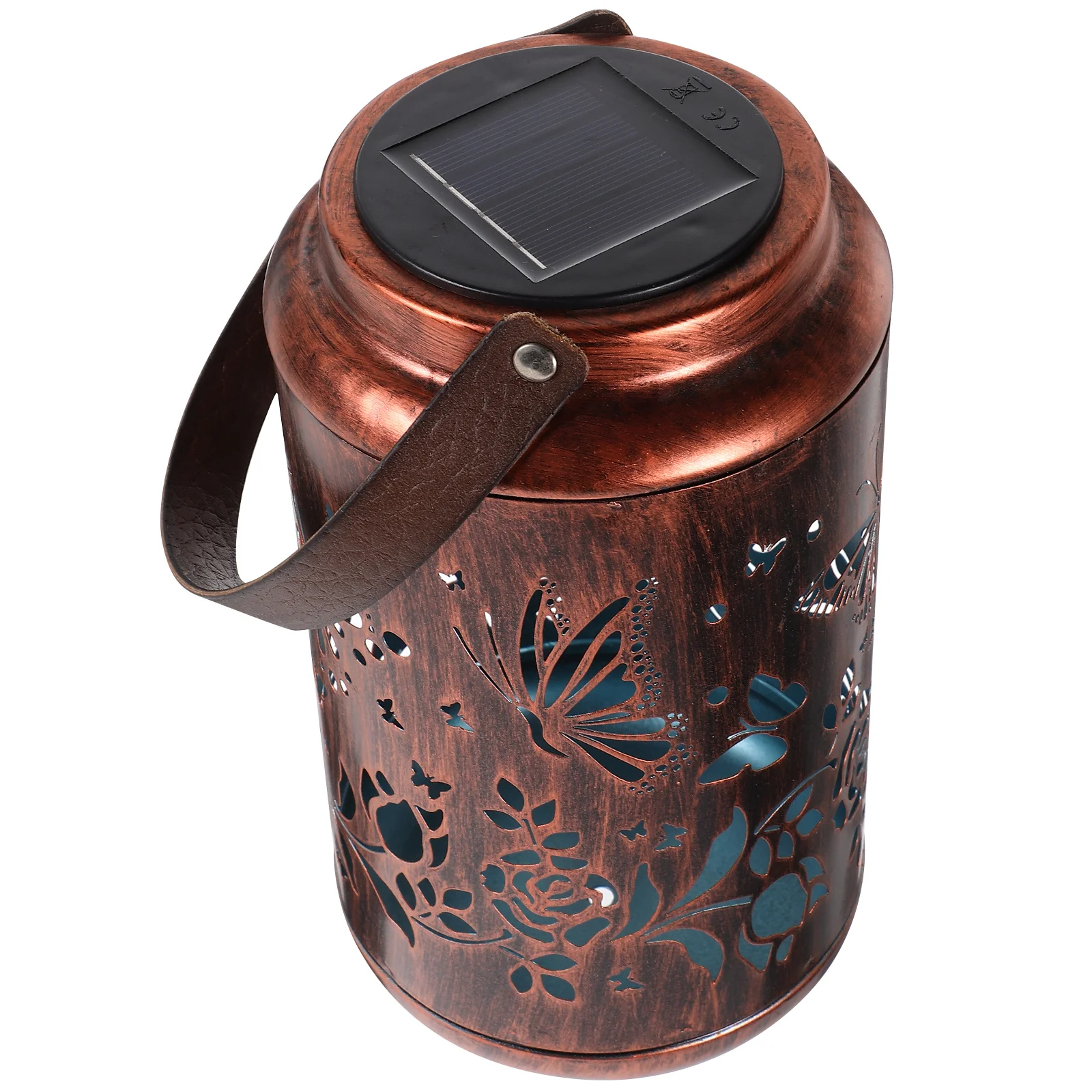 

Butterfly Pattern Solar Lantern Waterproof Hanging Solar Light for Garden Decoration Lawn Yard Driveway Retro Metal Design