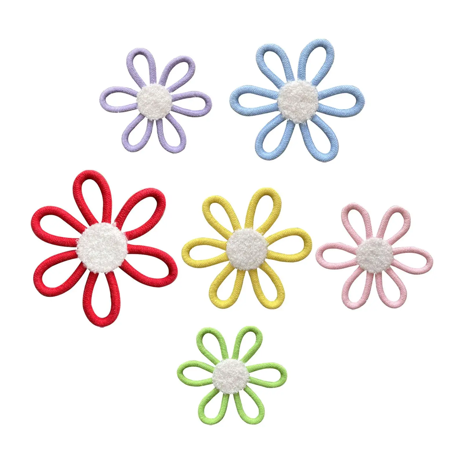 6 Pieces Decoration, Boho Decor Wall Decor, Flower Woven Wall Hanging for