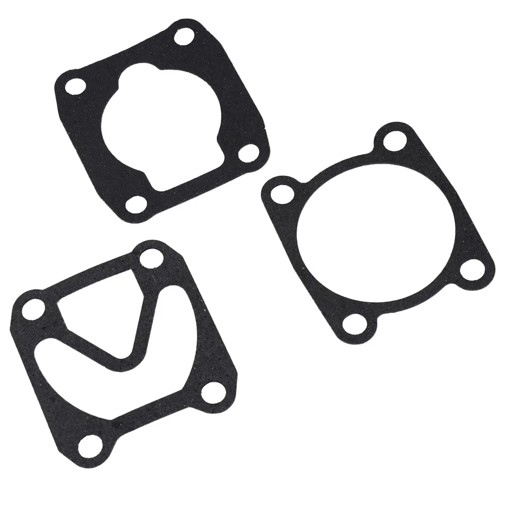 3Pcs Set Black Plastic Air Compressor Cylinder Head Base Valve Plate Gaskets Washers Mini Parmesan Paper Pad Set Of 3 Air Tools