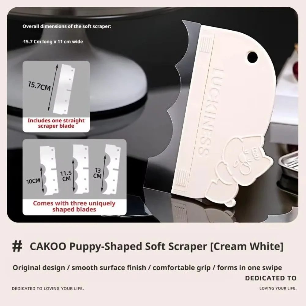 4Pcs/Set Transparent Cake Cream Scraper Cream White Interchangeable Blades Frosting Smoother Curved Blade Design Flexible