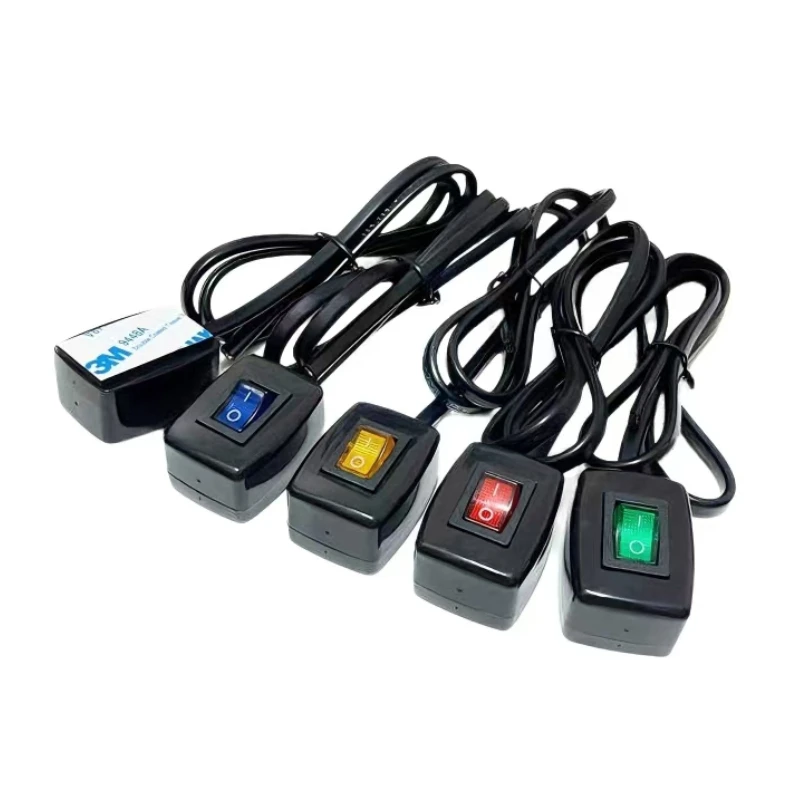 

1-10Pcs Universal Car Switch Paste Type Toggle Switch with Cable 50/75/150/200cm DC12V/24V for Fog Ring Drive Lights Neon Lights