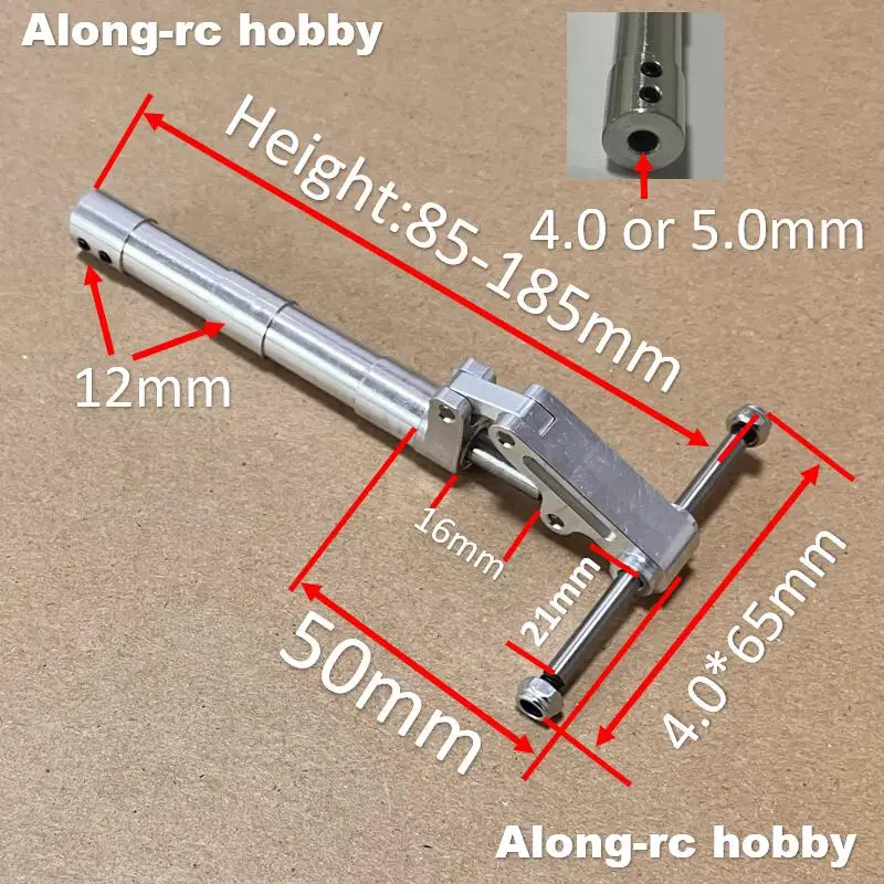 85 95mm to 175 185mm Two Wheels D4 or D5 Nose Main Damping Kneeling Side Landing Gear for 3-6kg DIY Model Jet EDF RC Plane Parts