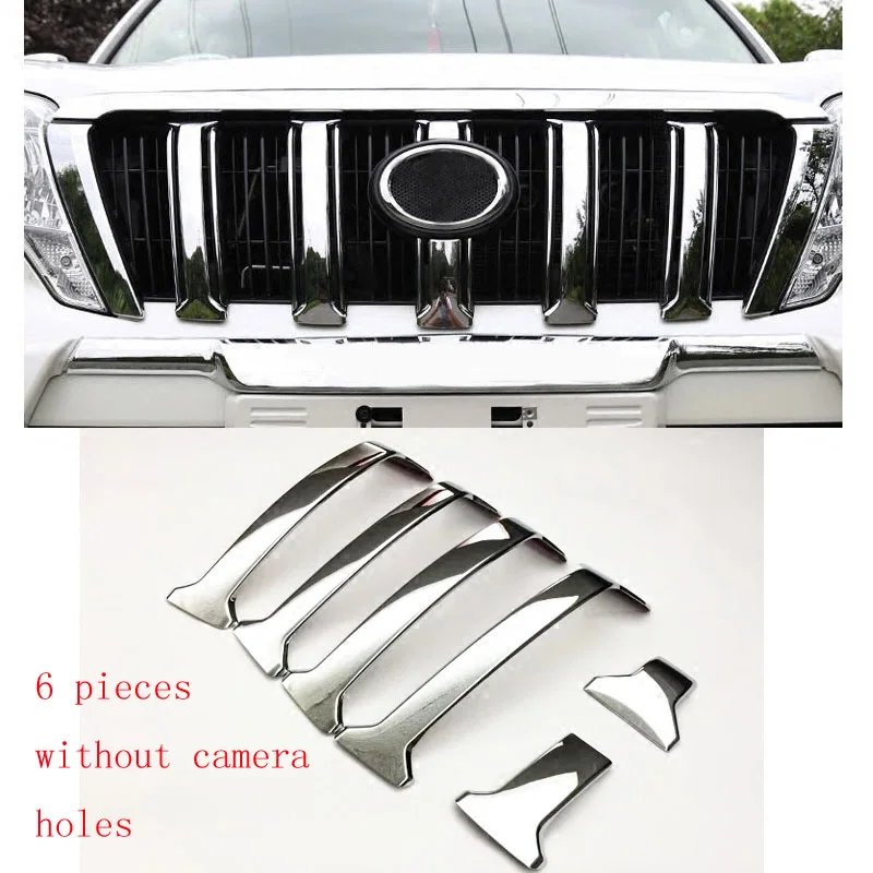 Car accessories front grille trim strip for Toyota Prado 2700 2014-2017  modified front grille with three-color bright strip