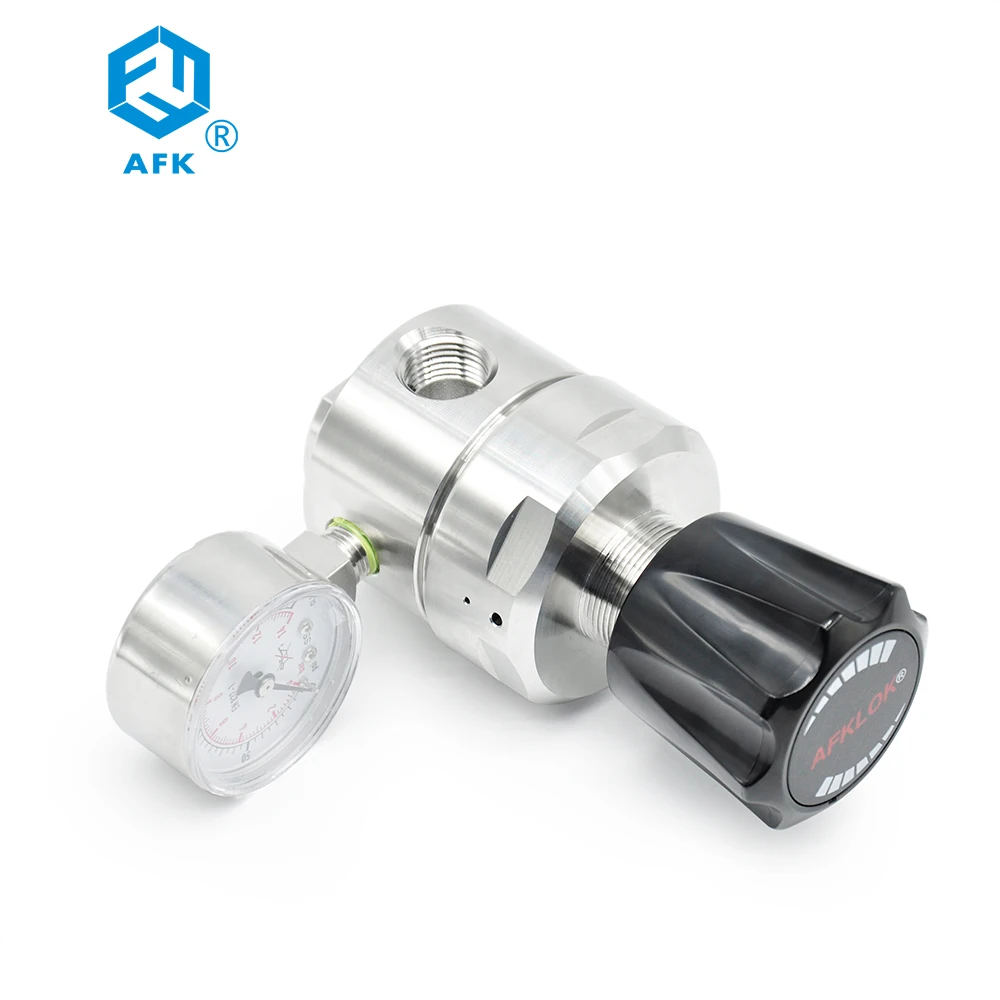 Air Ar NH3 HCL He H2 N2 O2 CO2 Gas Pressure Regulator Single Gauge Single Stage Stainless Steel 316 Pressure Regulator  200psi