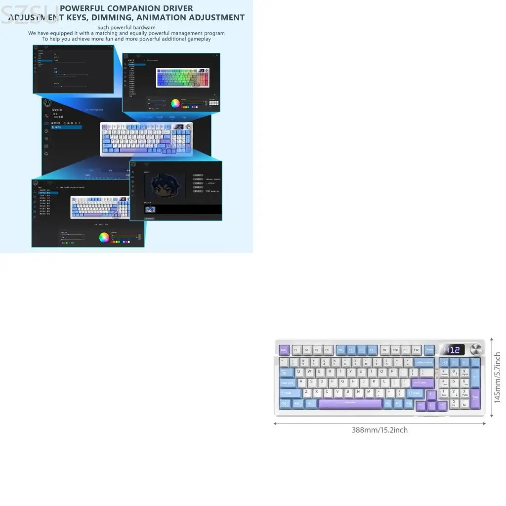 

SZSU Ergonomic Arrangement Interconnected Mechanical Keyset 5 Layer Noise Suppression ABS Substance