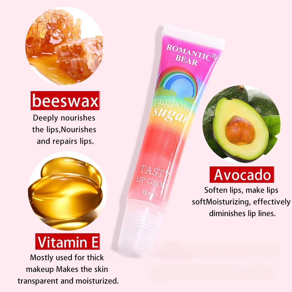 Seven Colors in One Rainbow Moisturizing Rich Mist Lipstick Jelly Abundance Color Shining Nutritious Lipgloss Glitter Lip Care