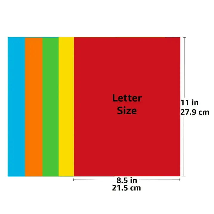 UOFFICE Colored Bond Paper Bundle 8.5" x 11", 20lbs, 500 Pages, Multicolor