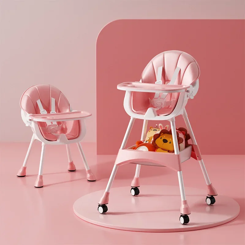 Baby High Chair 6 Months Plus, 2-in-1 with Footrest, Detachable Double Tray, Easy to Clean Feeding