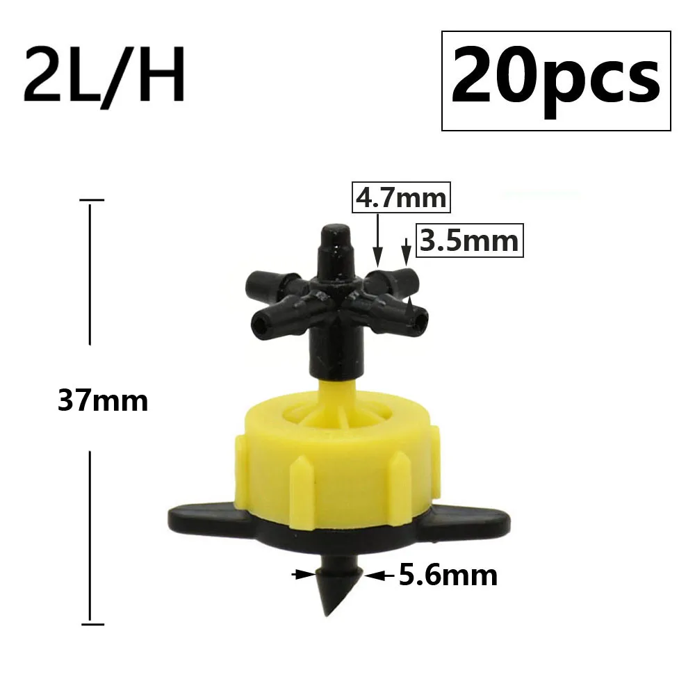 2L 4L 8L Dripper mikronawadnianie 2/4-way strzałka złącze kroplomierza krzyż wody Splitter emiter kroplownik do nawadniania nawadniania kropelkowego