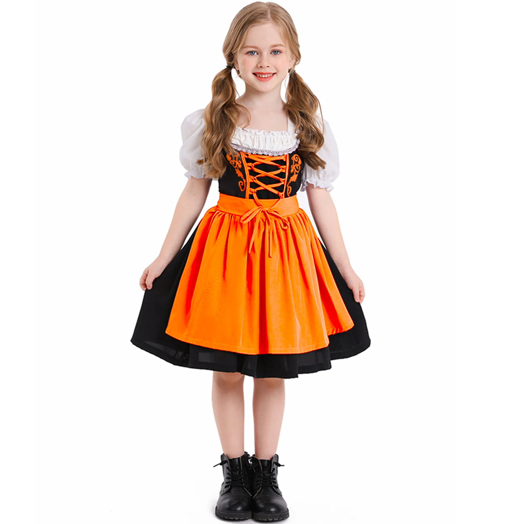 

Flower Maid Halloween Cosplay Costume for Girls Carnival Christmas Costumes Elegant Birthday Party Prom Girl Dress Kids Clothing