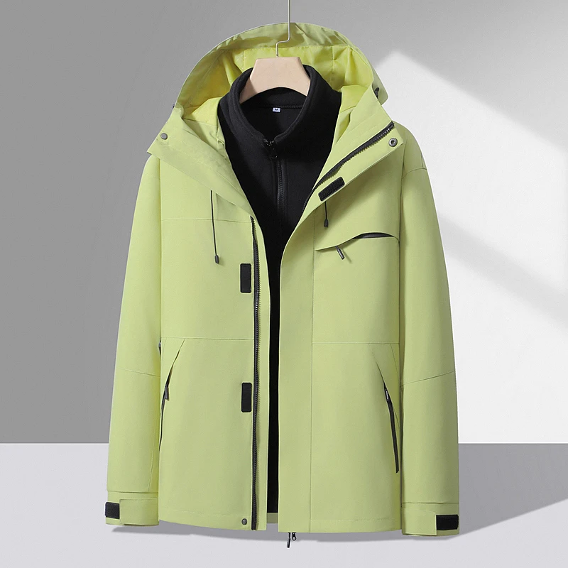 

New Autumn Winter Fashion Cycling Sports 3-in-1 Waterproof Windproof Thick Warm Assault Jacket Couple Outdoor Trendy Jacket