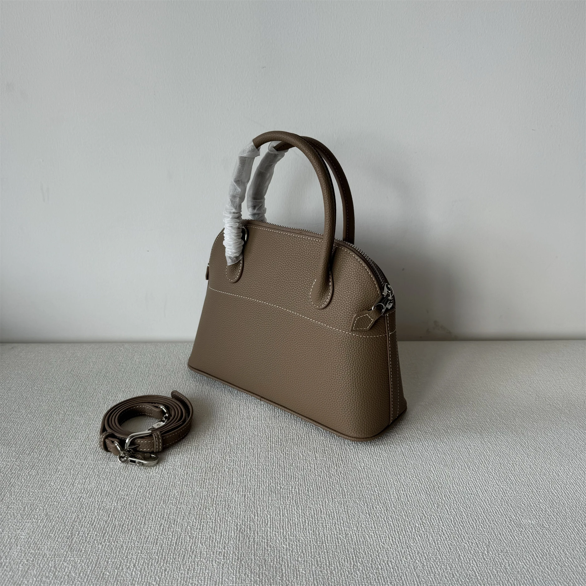 Женская высококачественная текстурированная универсальная сумка через плечо для поездок на работу, сумка для боулинга, женская сумка-ракушка