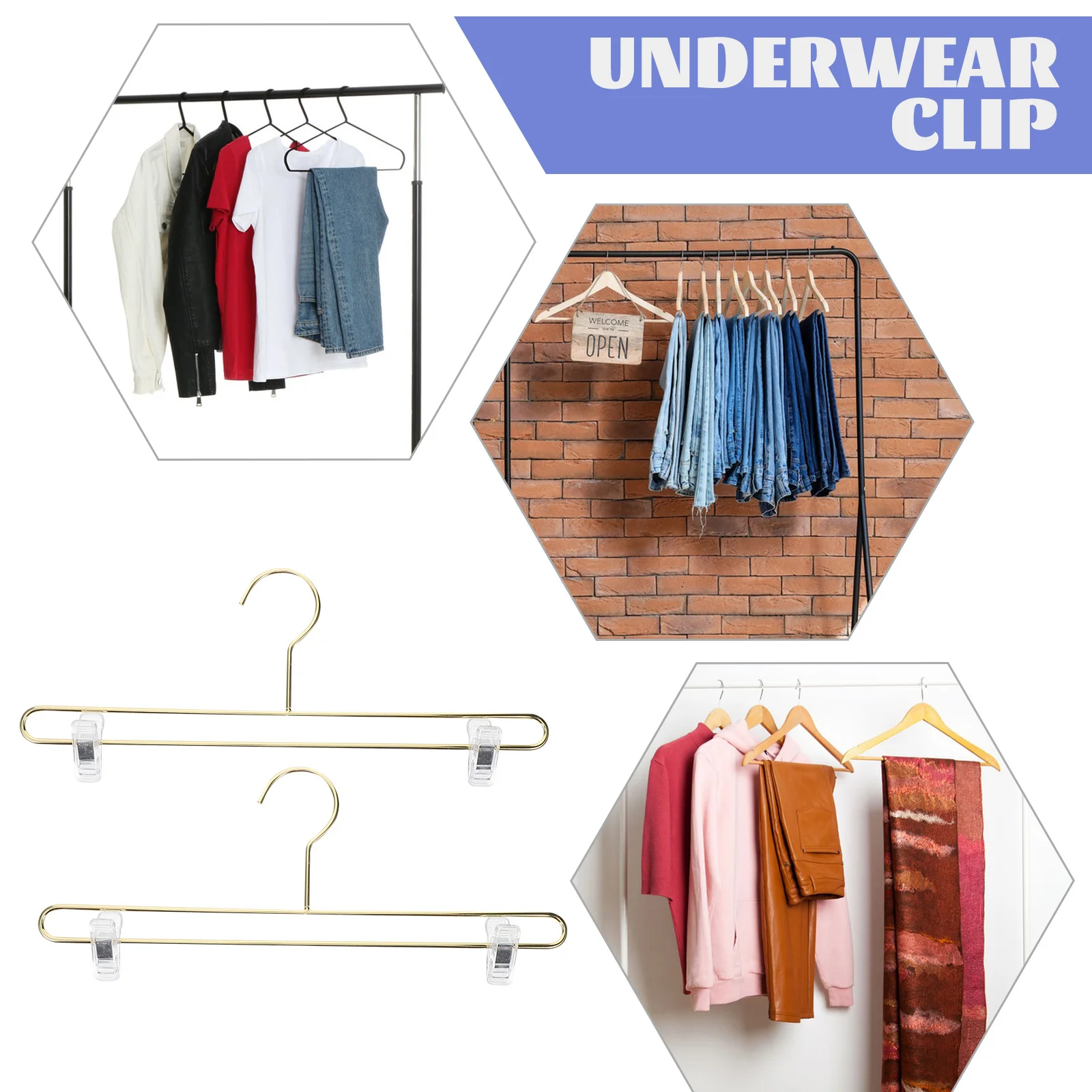 

5Pcs Anti-Skid Pants Hangers Strong Sturdy Reusable Long Time Using Pants Hangers with Clips Jeans Hanger Jean Hanger