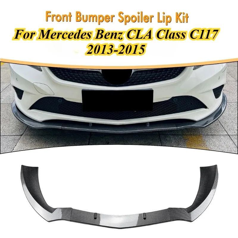 

Для Mercedes Benz CLA Class C117 2013-2015 стандартные модели передний бампер спойлер для губ из углеродного волокна/глянцевый черный сплиттер лезвие