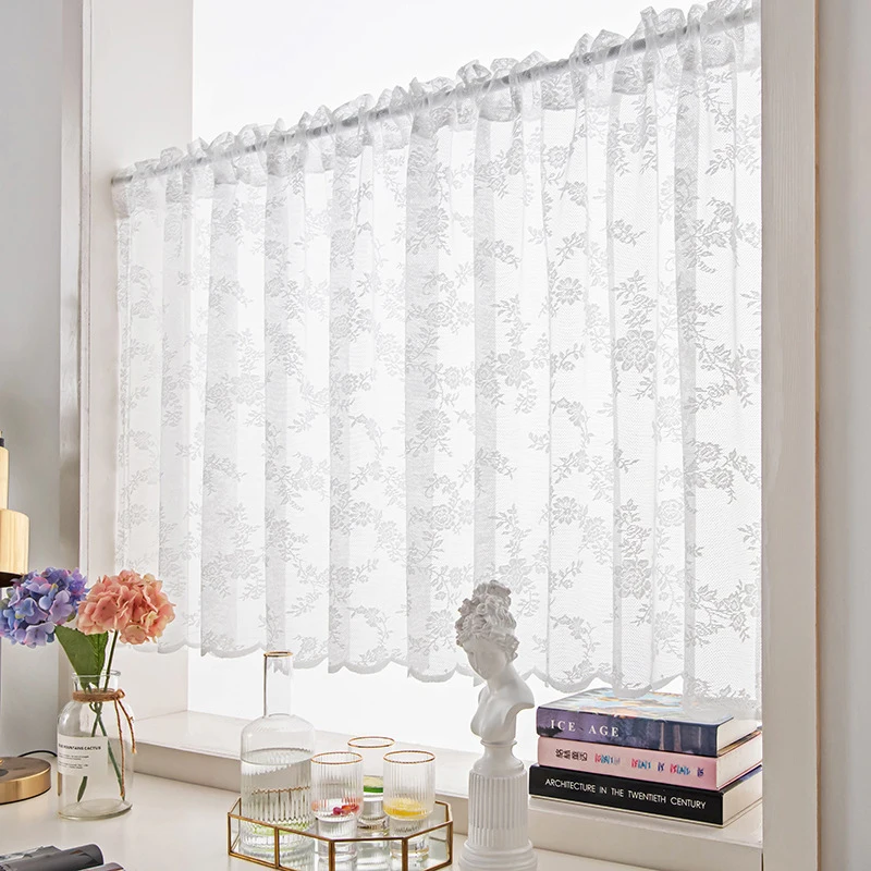 European Style Double Lace Lace Half Curtain Curtain Head Suitable for Balcony Bay Windows Windows Cabinets Daily Decoration 1PC