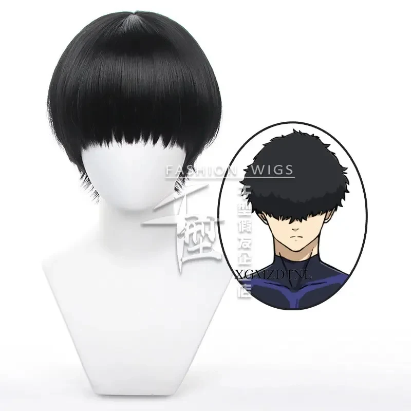 x;3,c'5\b/BLUE LOCK Niko Ikki Men Black Wig Role Party Halloween Anime Cosplay Wigs Heat Resi5'g,\j'8/ view 2