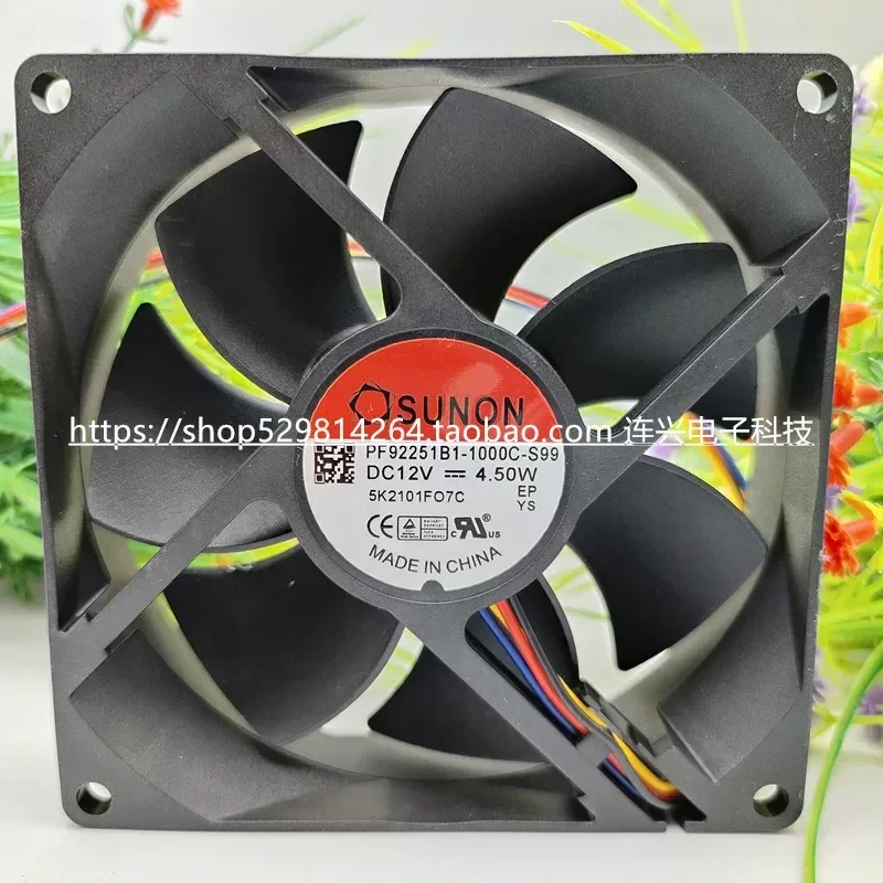 for SUNON Jianzhun PF92251B1-1000C-S99 12V 4.5W 92mm 9CM 4-Wire Chassis Cooling Fan