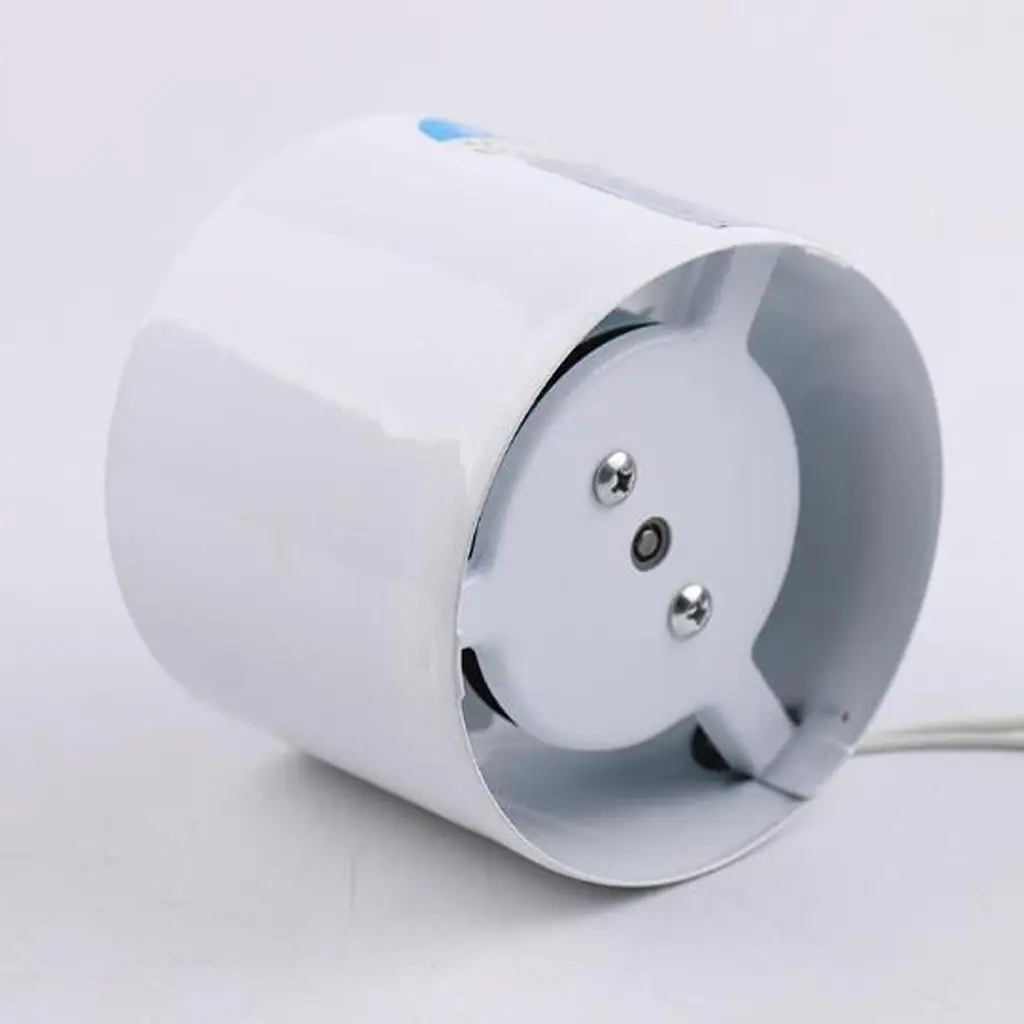 Inline Extractor Fan 4 Inch White Metal Quiet Air Blower Wall Bathroom Toilet Ventilation for Indoor Cultivation