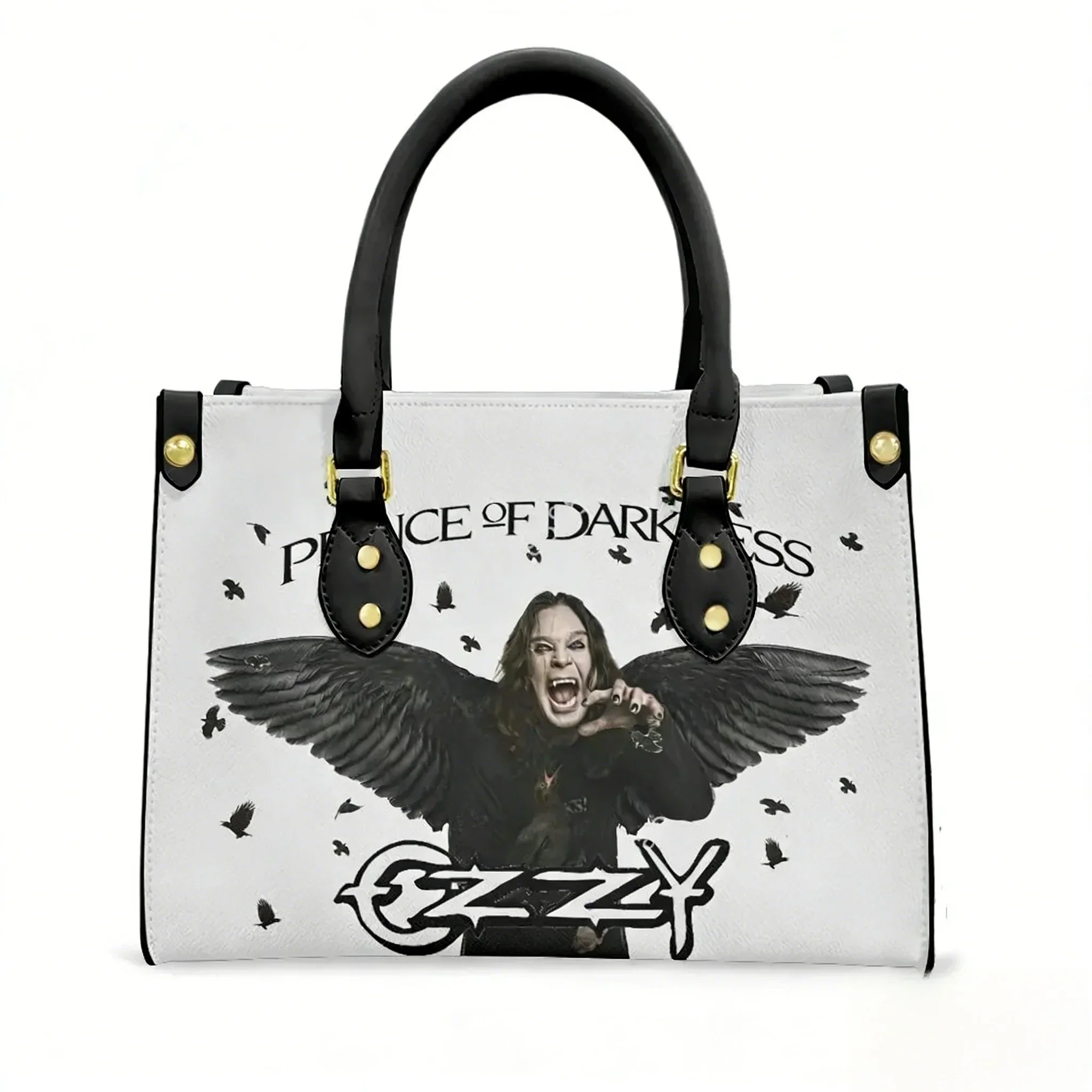 

Сумка-тоут Ozzy Osbourne Rock Band, женская/мужская, с персонализированным текстом и изображением, из искусственной кожи, для бизнеса, шопинга, подарочная сумка