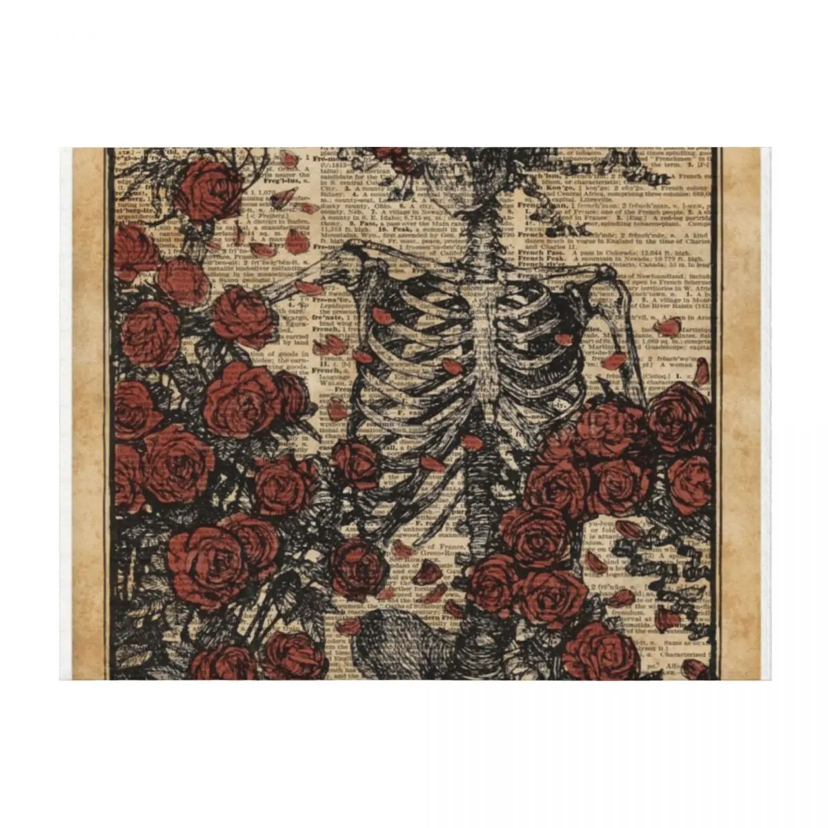 

Skeleton art, skeleton with roses book art,human anatomy Throw Blanket Luxury Large Quilt Blankets
