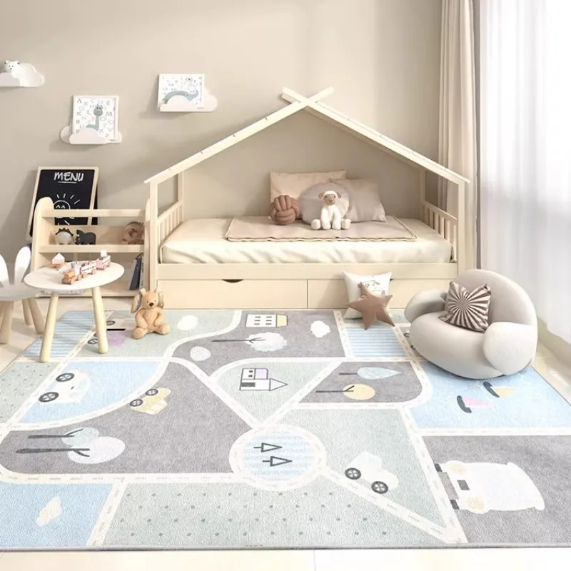 

Cartoon Children's Bedroom Decor Non-slip Rug Nordic Carpets for Living Room Home Washable Carpet Large Area Baby Crawling Mat