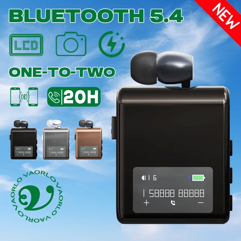 

K75/K89 Lavalier Business Bluetooth 5,4 Беспроводная гарнитура Talk/Music 20H ЖК-дисплей Наушники с цифровым дисплеем и микрофоном с шумоподавлением
