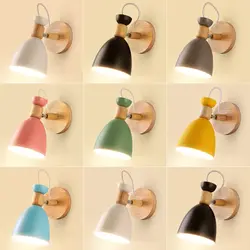 Macaron wall lamp E26 E27 Nordic simple modern bedroom background wall bedside balcony living room entrance aisle lamps