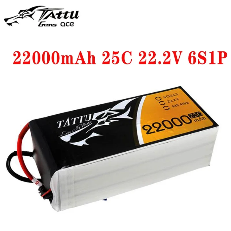 Tattu 22000mAh 22.2V 25C 6S1P Lipo Battery Pack AS150 XT90-S Connector Plug for UAV Drone