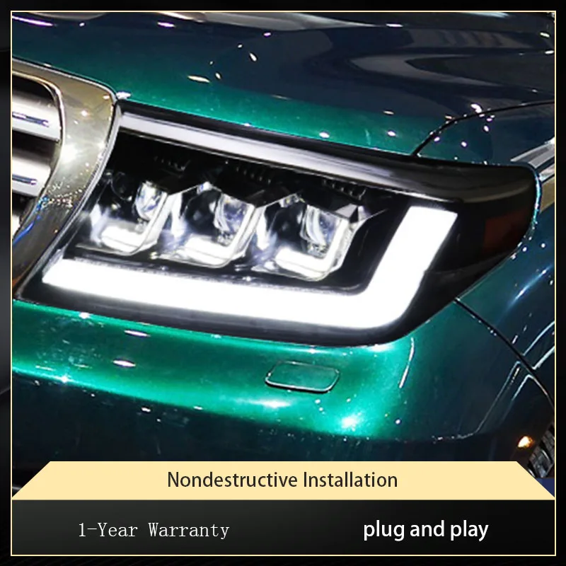 

Car Lights For Toyota Land Cruiser 2008-2015 FJ200 LC200 LED Headlight Assembly Upgrade Bifocal 3 Lens DRL Xenon Accessories