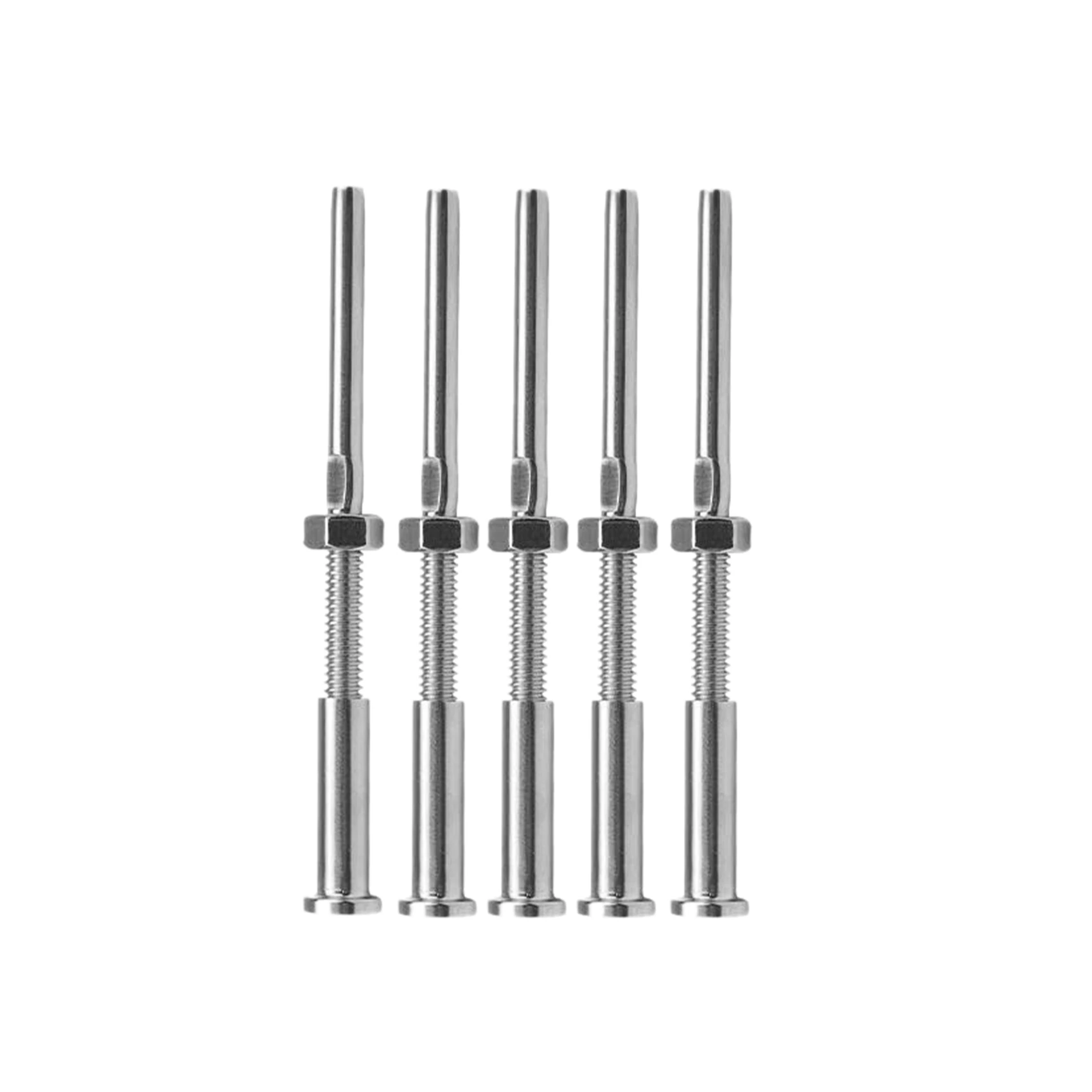 AEE8-20 Pairs Stainless Steel 316 Grade Cable Railing Threaded Stud Tensioner Receiver & Flat Head Stemball Terminal For 1/8 Cab