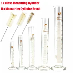 1PCS New Professional Thick Glass Graduated Measuring Cylinder Set 5ml 10ml 25ml 50ml 100ml Measuring Cylinder Kit for Lab Suppy