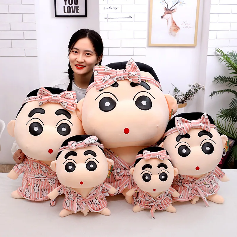 Kawaii Crayon Shin-Chan Pajama Doll Toy Cartoon Anime Night-Robe Cross-Dress Pillow Cushion Soft Accessories Christmas Kids Gift