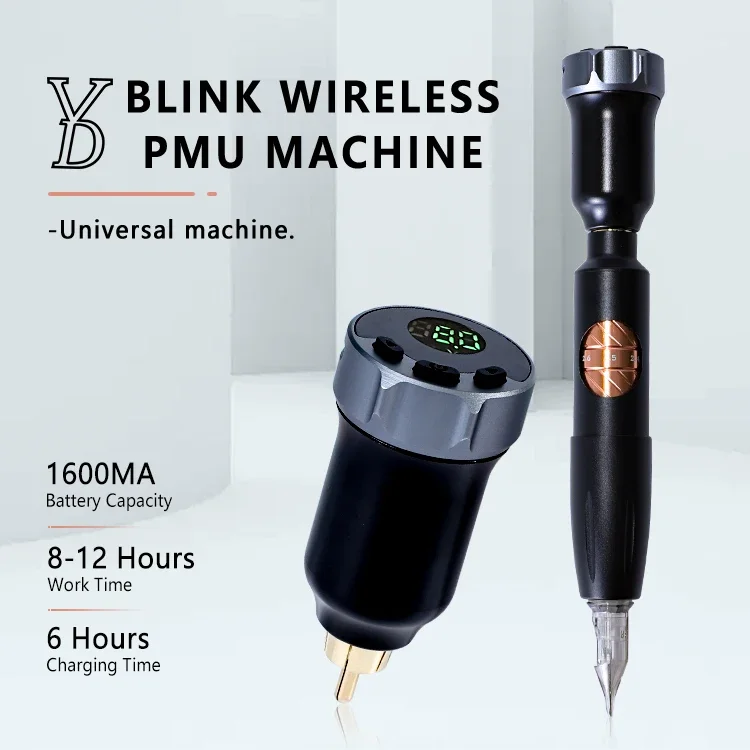 WenShen Factory Supply YD Black Permanent Makeup Tattoo Pen Universal Needle Wireless Tattoo Machine Pen