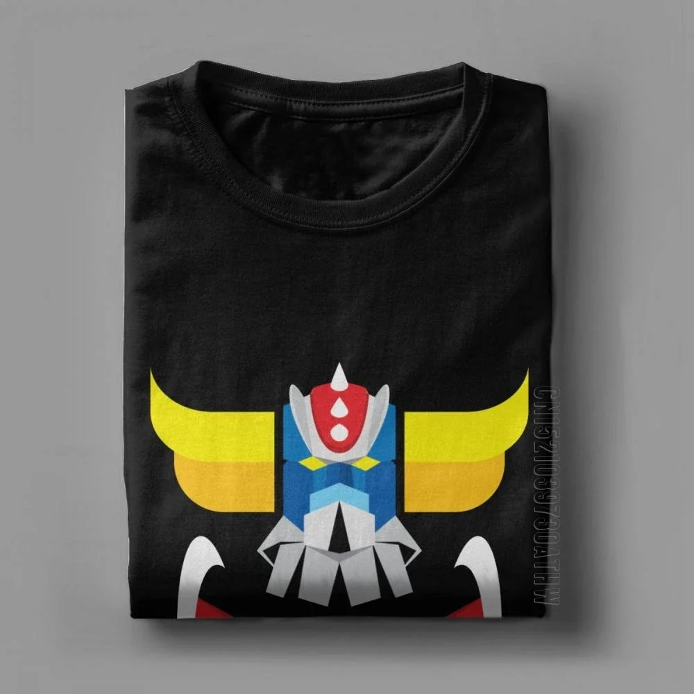 Grendizer Color And Japanese UFO Robot T Shirts For Men Designer Fun Tee Shirt O Neck Purified Cotton Clothing T Shirts