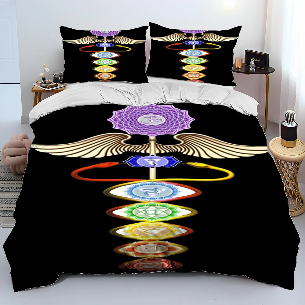 Tree of Life 7 Chakra Mandala Muse Comforter Bedding Set,Duvet Cover Bed Set Quilt Cover Pillowcase,King Queen Size Bedding Set