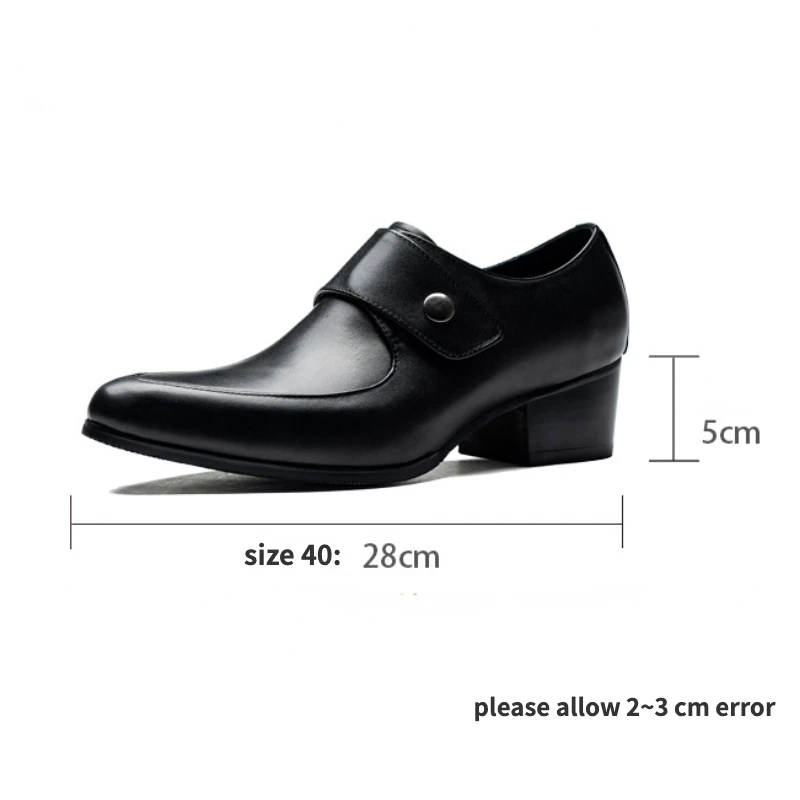 White Social Shoes High Heels Shoes for Men Luxury Genuine Leather Handmade Comfortable 5 Cm Height 2024 Man Dress Wedding Shoes