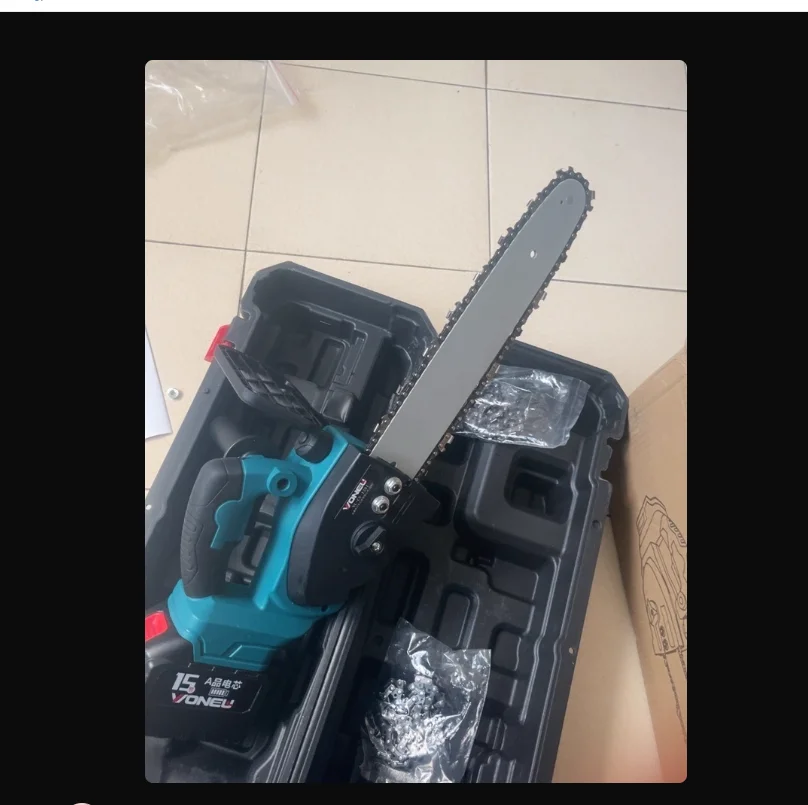 110V/220V Compact and Lightweight Lithium Battery-Powered Chainsaw for Cutting Trees CC