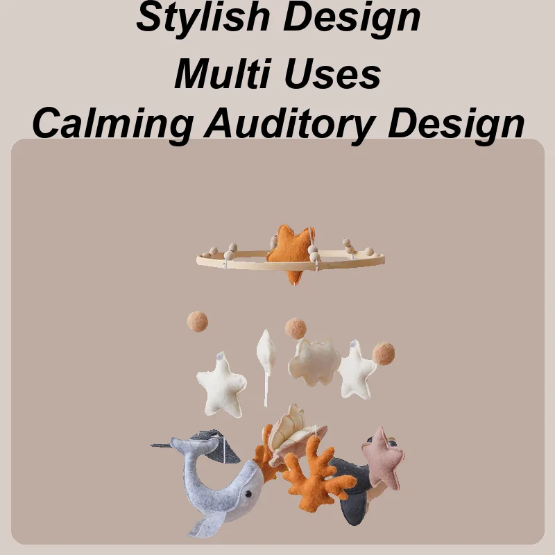 

Baby Mobile Felt Baby Mobile Cartoon Toys Hangable Marine Animal Decoration For Bassinet Nursery Bed Bell Boys Girls Bedroom