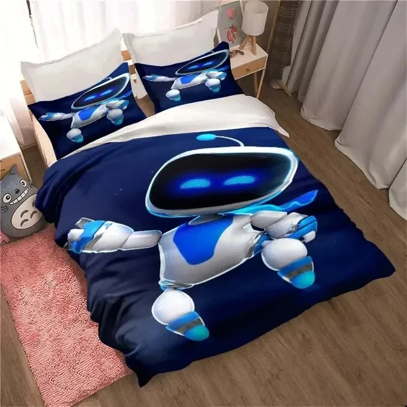 Astro Bot Cute Cartoon Bedding Set Duvet Set Single Double Bed King Size Bed Set Adult boys Bedroom Duvet Cover Pillow Case