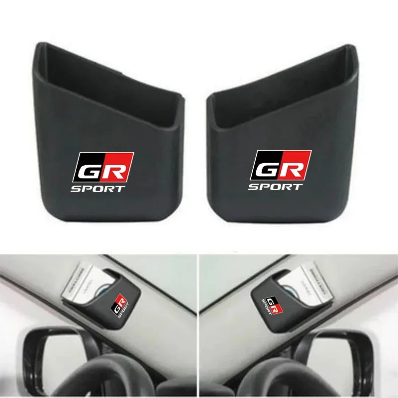 

2pcs Car Universal Pillar Storage Box IC Card Phone Cigarette Holder For Toyota GR Sport Gazoo Racing Supra 86 Car Accessories