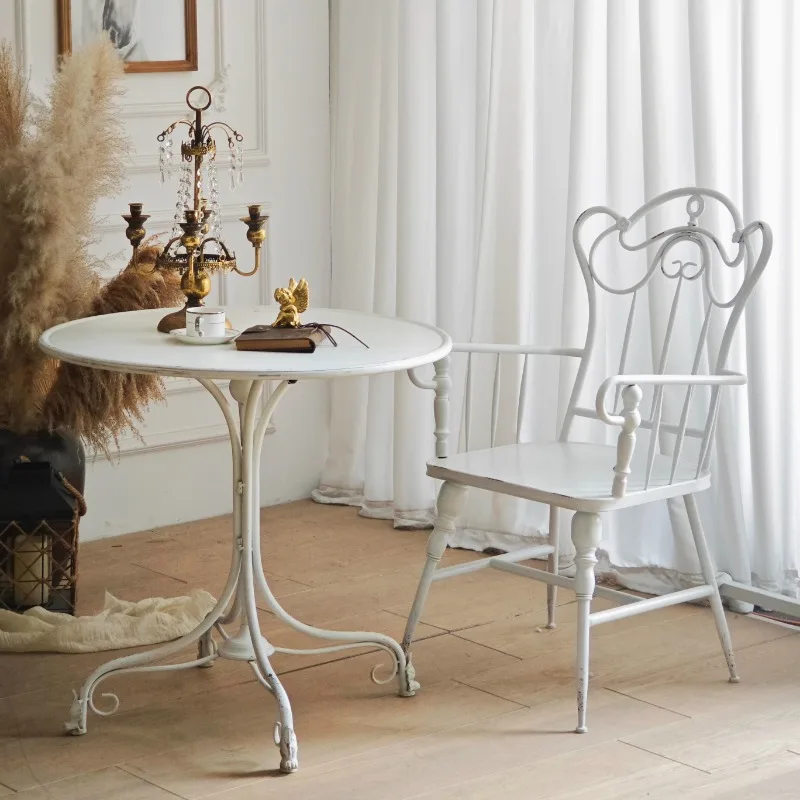 

French retro style tables and chairs white old wrought iron balcony tables and chairs afternoon tea outdoor courtyard garden din