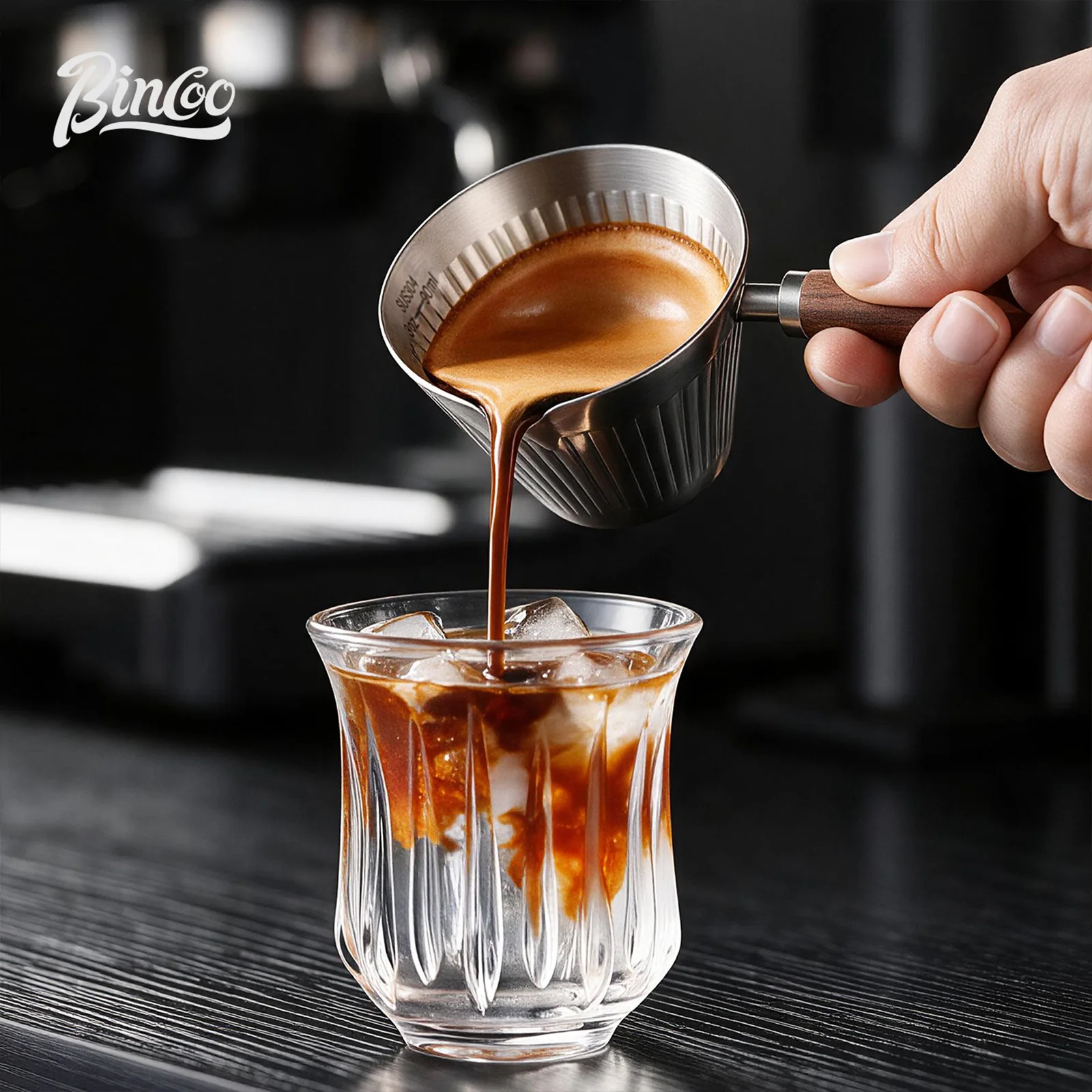 Bincoo 304 Stainless Steel Espresso Measuring Cup – Drip Tray Receiver with Scale, Coffee Machine Extraction Cup view 4