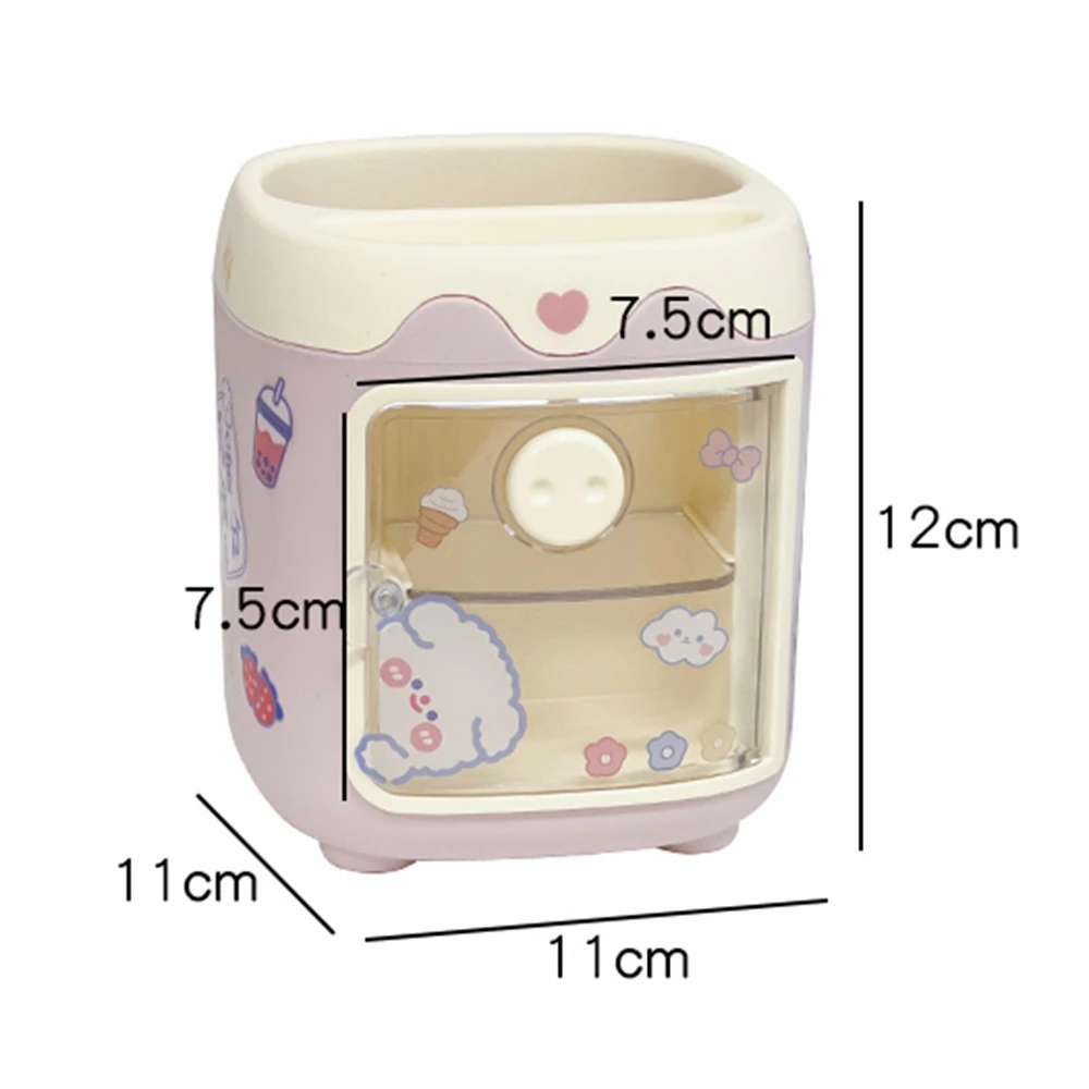 Ins Kawaii Pen Holder Desk Organizer Cute Cartoon Desktop Stationery Storage Box Office Display Storage Tube Sweet Pencil Case - Image 5