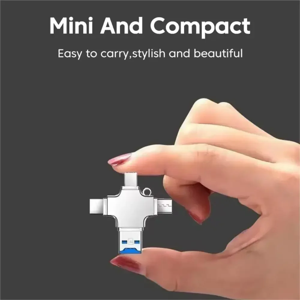 4 في 1 قارئ بطاقات الذاكرة مايكرو SD آيفون آي باد أندرويد ماك كاميرا الكمبيوتر نوع C البرق Usb C قارئ أندرويد قارئ محمول