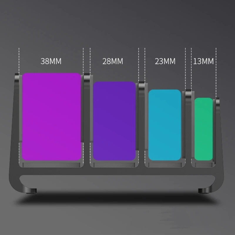 Soporte Vertical de aluminio con ranuras para ordenador portátil, Base ajustable de 4 ranuras para escritorio, ancho ajustable para tableta, portátil y libros