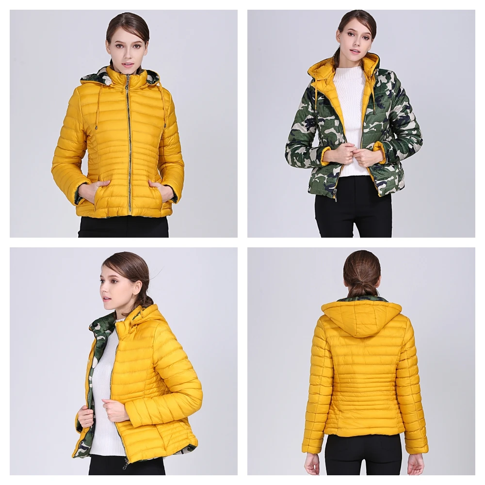 COUTUDI-Two-sided Coat for Women, Loose Parkas, Female Windbreaker, Sports Jackets, Winter Outwear, Plus Size