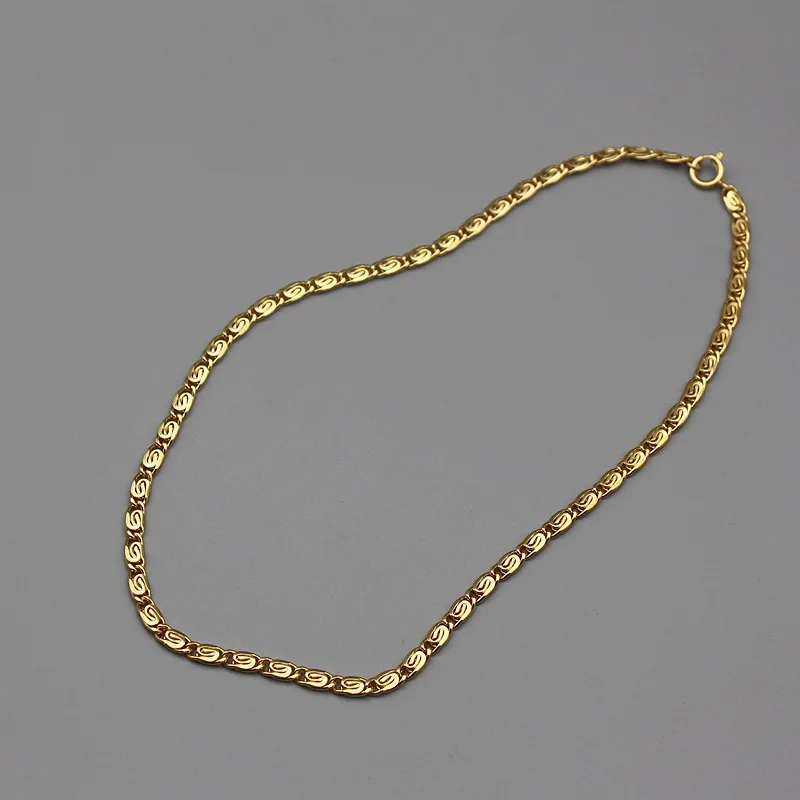 Brass Simply Wave Chian Choker Necklace OL Designer T Show Runway Party Boho Elegance Top Rare Japan Korean INS