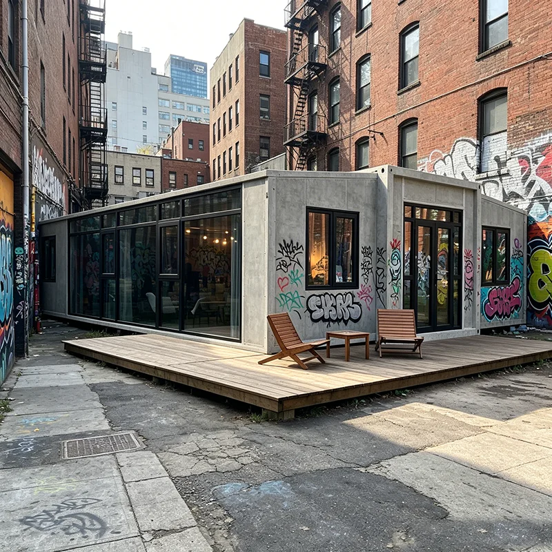 Lightweight Foldable Container House Camping Vacation Tiny Cabin Waterproof Windproof Modular Home For Outdoor Holiday Leisure
